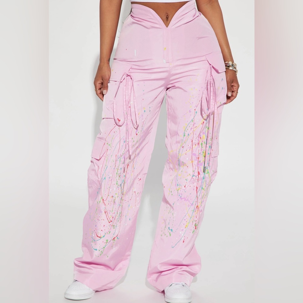 Pink Splatter Paint Pants